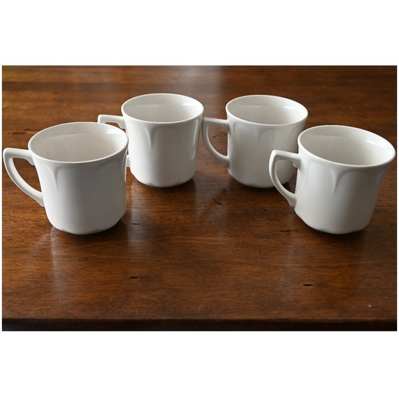 1970s J & G Meakin Heirloom White Ironstone Flat Tea Cups, Replacement | England - Picture 1 of 10